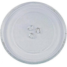 Universal Microwave Turntable Glass Plate with 3 Fixtures, 24.5 Cm