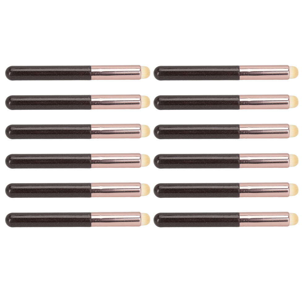 12Pcs Lip Brush Portable Exquisite Soft Bristles Lip Concealer Makeup Brush for Home Travel