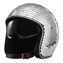 Disco Ball Helmet Silver Mirror with Retractable Visor for Men/women - Party/cowgirl Helmet