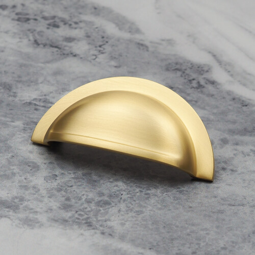 (76mm Cup ) Solid Brass Cup Handle & Knobs Gold Kitchen Cabinet 2