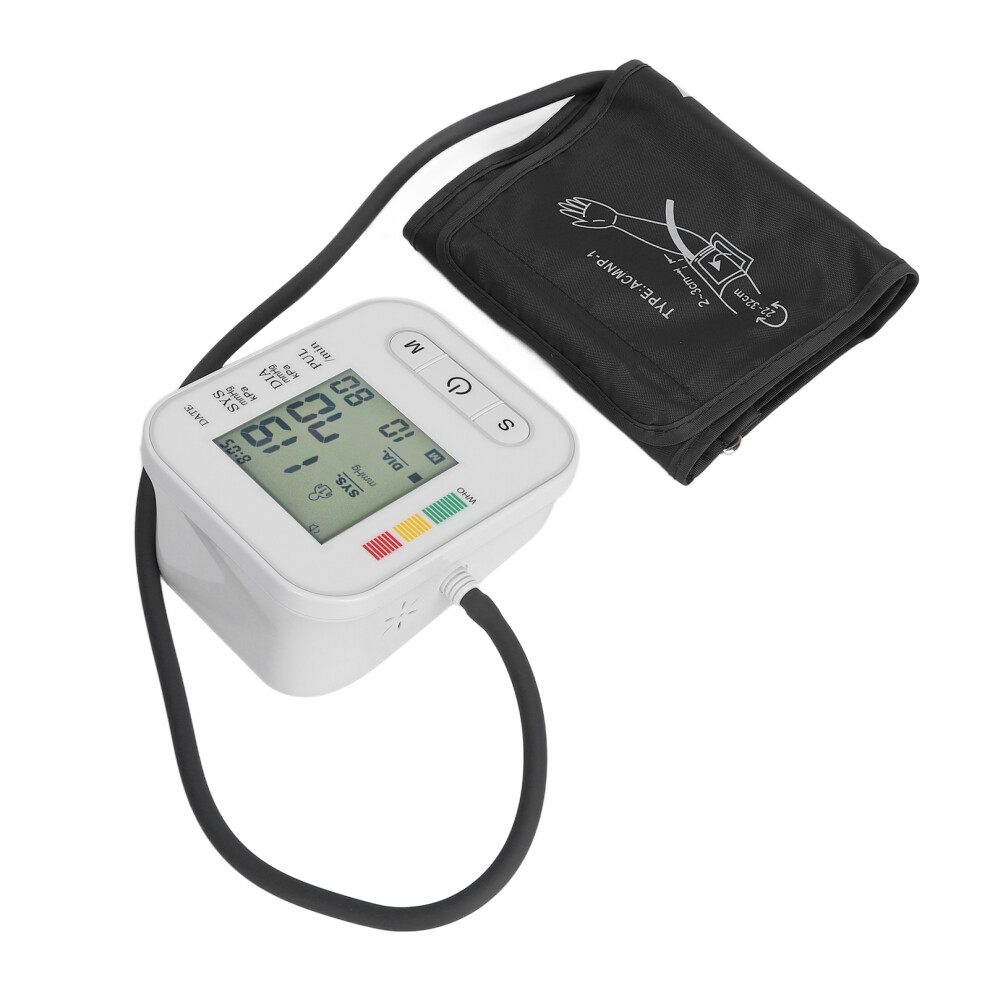 Upper Arm Blood Pressure Monitor Large LCD Display Highly Accurate Pulse Rate Monitor with Arm Cuff Without Broadcast