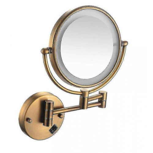 (3X, Antique) 10x Led Lighted Wall Mounted Mirror Wiring