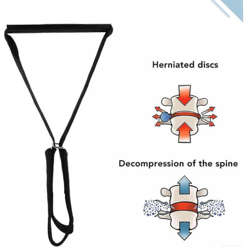 Neck Stretcher Strap, Handle Y Strap Neck Chiropractor Pull Device with Chin Strap, A Belt Spine Chiropractic Decompression Traction Tool Neck Cervica 1
