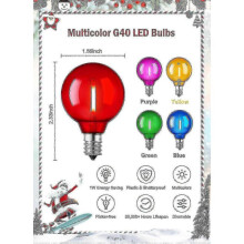 Good 25 Pack Multi Color G40 Led Christmas Compatiblement Bulbs Ul Listed 1 Watt E12/c7 Candelabra Base Plastic Shatterproof Led Globe Edison Bulbs