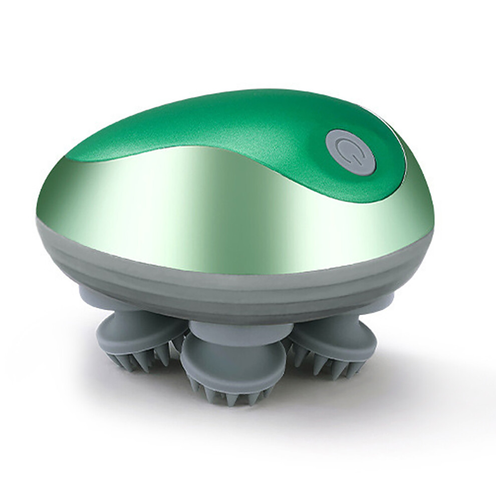 Green Mini Electric Head Scalp Massager Waterproof Portable Scalp Massager Rechargeable Head Scratcher With 4 Massage Claws