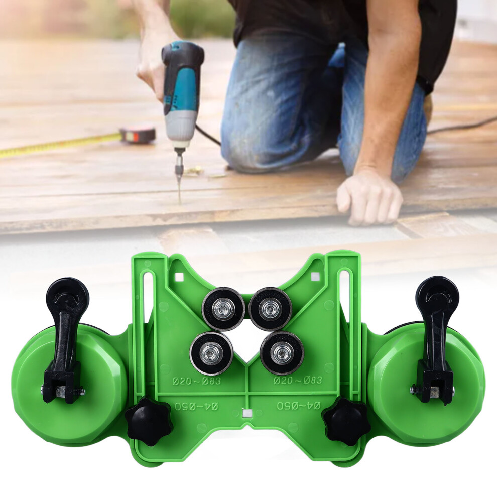 Tile Hole Saw Guide Jig Fixture Adjustable Portable With 2 Suction Cups For Ceramic Glass Porcelain Marble Locator With 4 Drill Bits 6941314503372