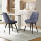 Living And Home (Grey) 2pcs Teddy Fleece Upholstered Dining Chairs 3