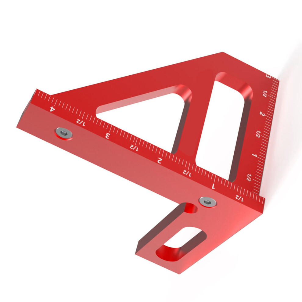 Multi Angle Measuring Triangle Ruler 45 90 Degree Angle Gauge Woodworking Line Drawing Miter Scriber Red 8101314511557