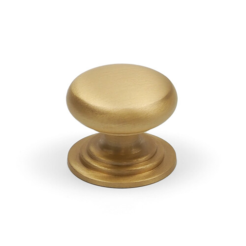 (25mm Knob) Solid Brass Cup Handle & Knobs Gold Kitchen Cabinet