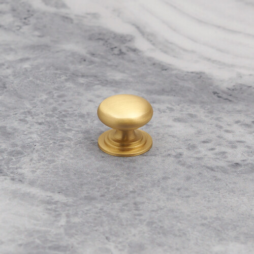 (25mm Knob) Solid Brass Cup Handle & Knobs Gold Kitchen Cabinet 2