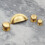 (25mm Knob) Solid Brass Cup Handle & Knobs Gold Kitchen Cabinet 16