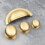 (25mm Knob) Solid Brass Cup Handle & Knobs Gold Kitchen Cabinet 14