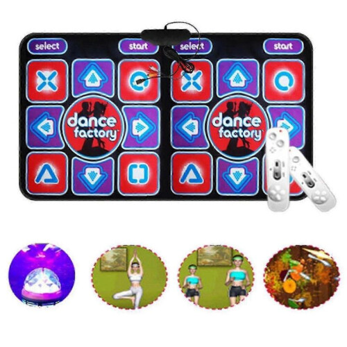 Double Dancing Mat Double User Wired Dance Mat Game Non-slip with 2 Remote 1