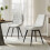 Living And Home (White) 2pcs Teddy Fleece Upholstered Dining Chairs 1