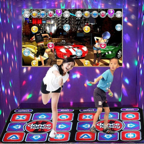 Double Dancing Mat Double User Wired Dance Mat Game Non-slip with 2 Remote 2