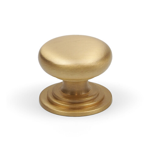 (32mm Knob) Solid Brass Cup Handle & Knobs Gold Kitchen Cabinet