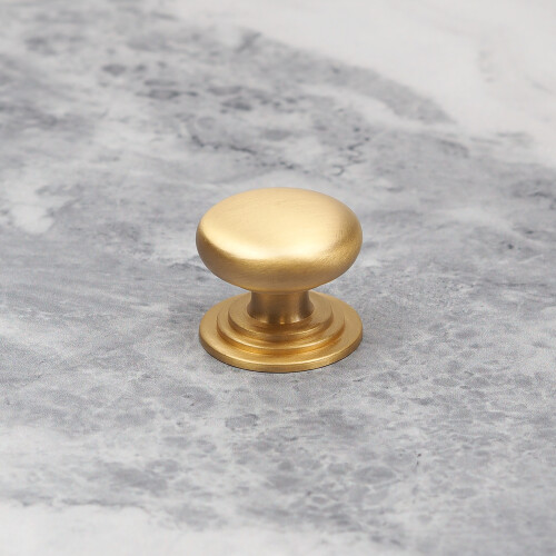 (32mm Knob) Solid Brass Cup Handle & Knobs Gold Kitchen Cabinet 2