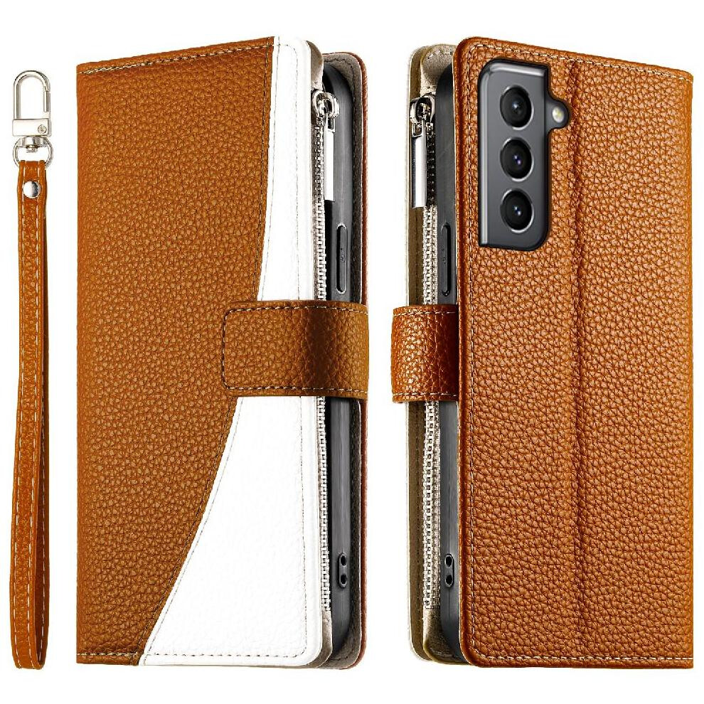 (Brown) Flip Case For Samsung Galaxy S21 Elegant Card Slots Leather Case Wallet Brown 764563783632
