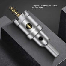 35mm Tungsten Carbide Hole Saw, TCT Hole Saw Drill Bit with 1 Titanium Plated Pilot Drill Bits for Stainless Steel, Sheet, Metal - HZ