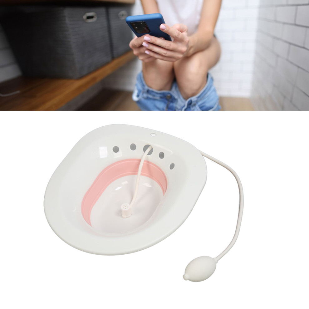 Sitz Bath Folding Multifunctional PP Silicone Toilet Seat Sitz Bath for Hemorrhoid Postpartum Care Pregnant Women's Health Pink