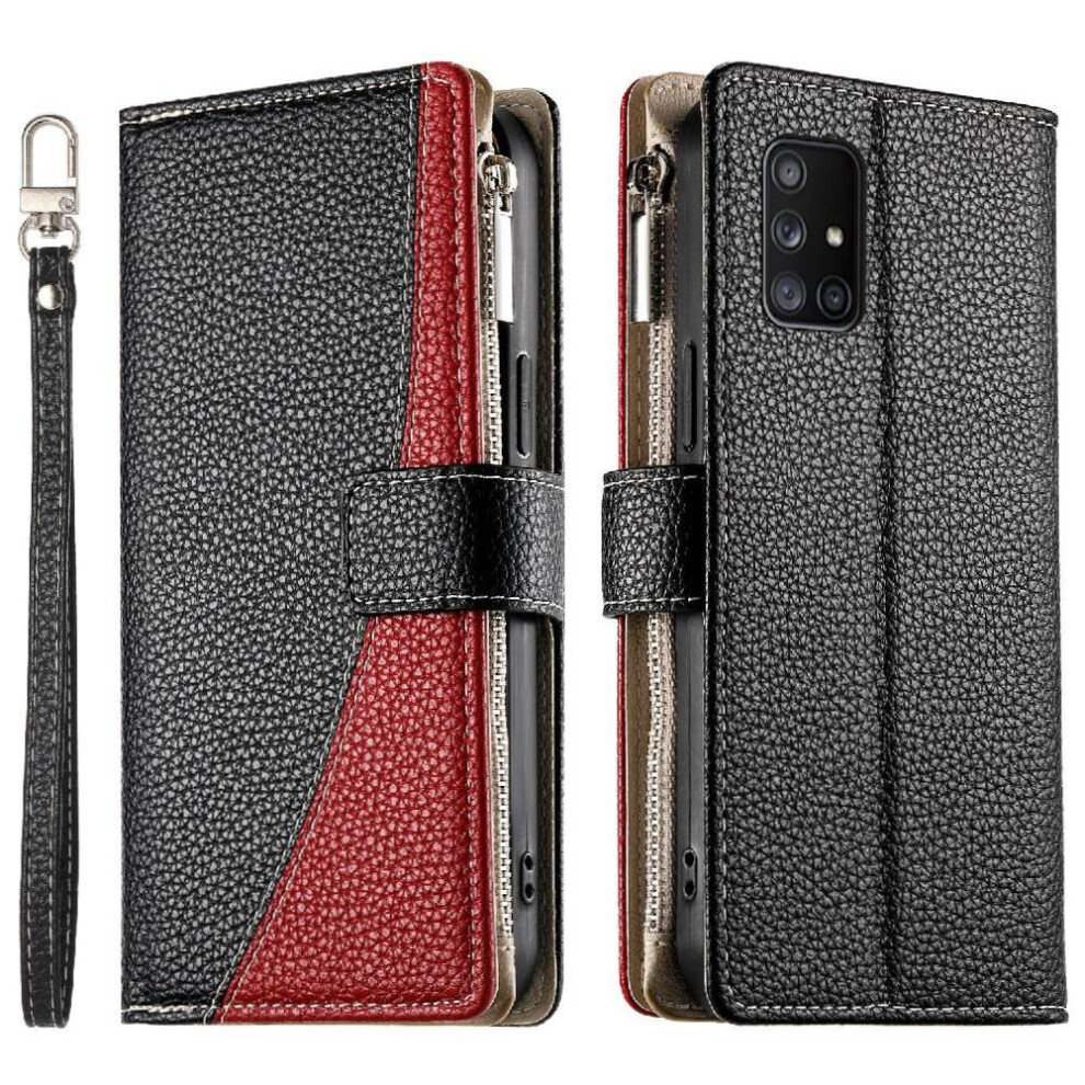 (Black) Flip Case For Samsung Galaxy A71 4G Card Slots Elegant Wallet Leather Case Black 764563783922