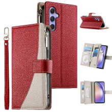 (Red) Flip Case for Samsung Galaxy A54 5g Elegant Leather Case Wallet Card Slots