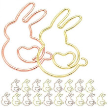 20Pcs Paper Clip Bunny Paper Clamp Rabbit Paperclip Marking Clip for School Supplies - HZ