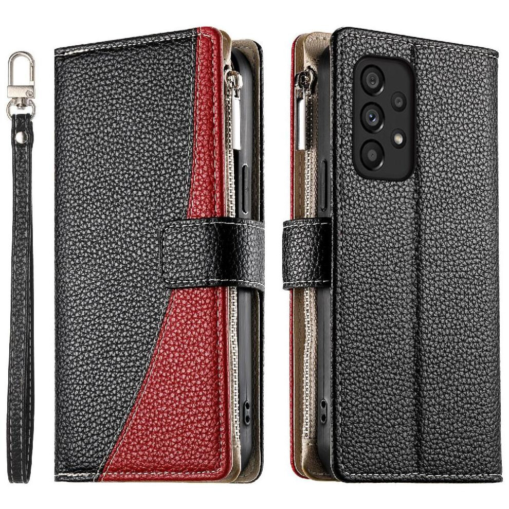 (Black) Flip Case For Samsung Galaxy A53 5G Card Slots Leather Case Wallet Elegant Black 764563784165