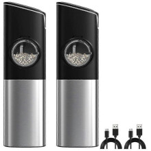 Rechargeable Automatic Salt And Pepper Grinder Set with Safety Switch, Electric Gravity Pepper Grin - XY