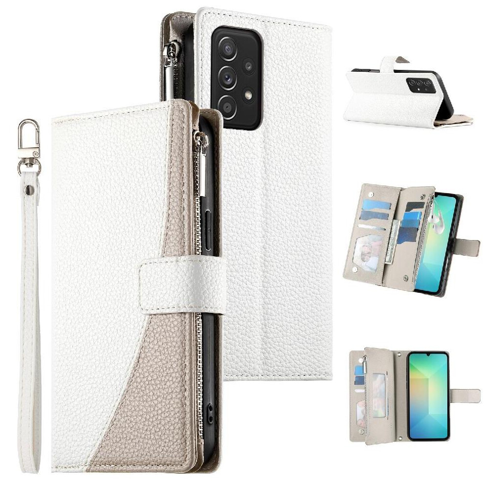(White) Flip Case For Samsung Galaxy A52 5G Leather Case Wallet Card Slots Elegant White 764563784240