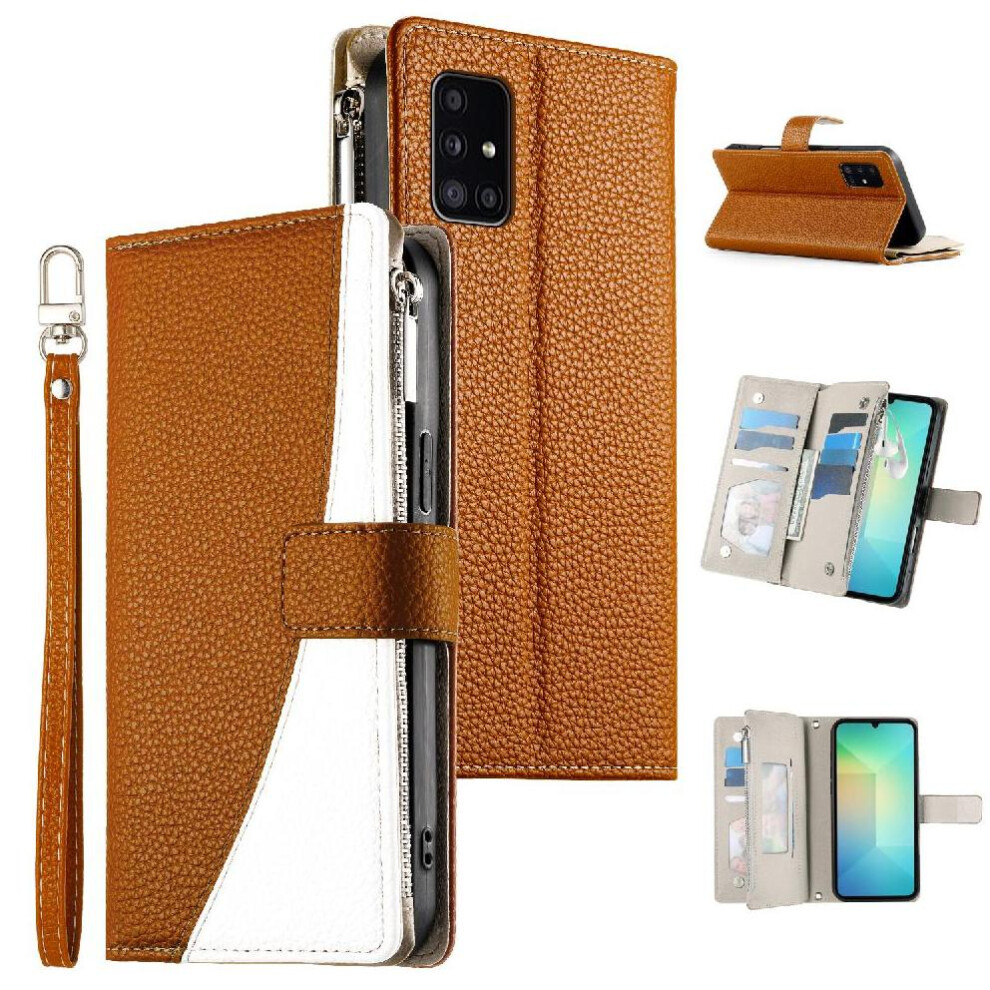 (Brown) Flip Case For Samsung Galaxy A51 4G Leather Case Wallet Card Slots Elegant Brown 764563784295