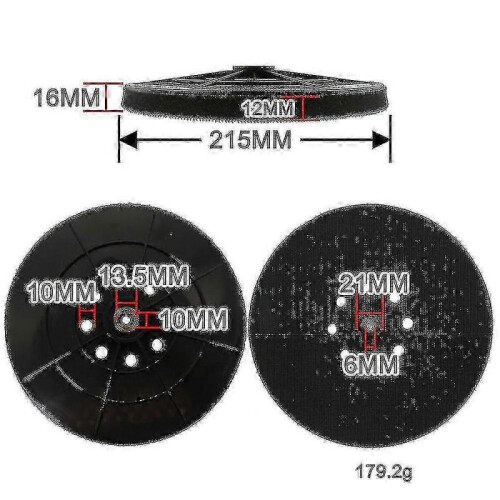 Sanding Plate 215 Mm Compatible with Dry Einhell Tc-dw 215 Te 1