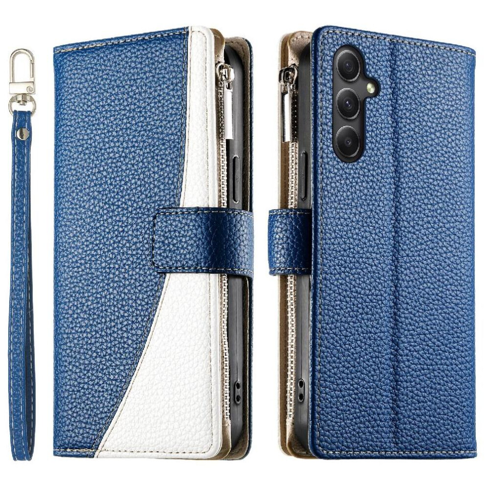 (Blue) Flip Case For Samsung Galaxy A34 5G Wallet Elegant Leather Case Card Slots Blue 764563784509