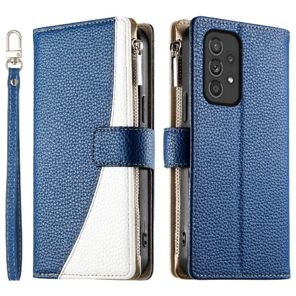 (Blue) Flip Case For Samsung Galaxy A33 5G Card Slots Wallet Leather Case Elegant Blue 764563784561