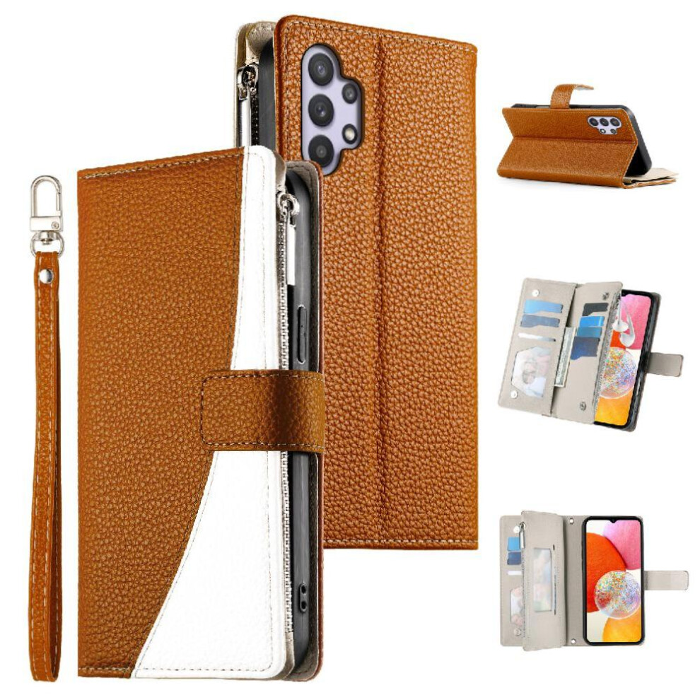 (Brown) Flip Case For Samsung Galaxy A32 5G Leather Case Elegant Card Slots Wallet Brown 764563784608
