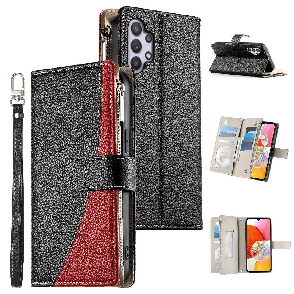 (Black) Flip Case For Samsung Galaxy A32 5G Leather Case Elegant Card Slots Wallet Black 764563784592