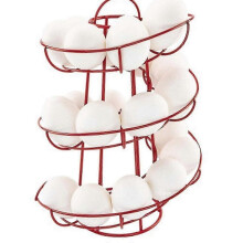 Kitchen Egg Rack, Spiral Egg Basket, Iron Practical Egg Storage Rack, Storage Rack Red - HZ