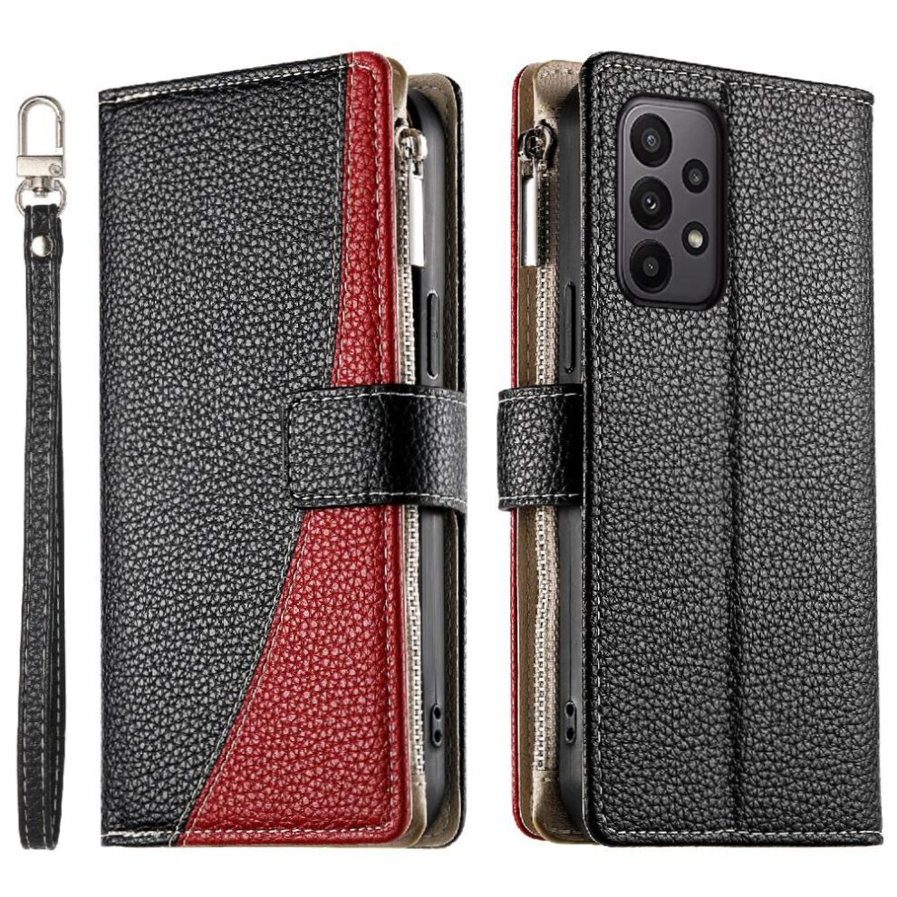(Black) Flip Case For Samsung Galaxy A23 4G/5G Card Slots Elegant Leather Case Wallet Black 764563784950