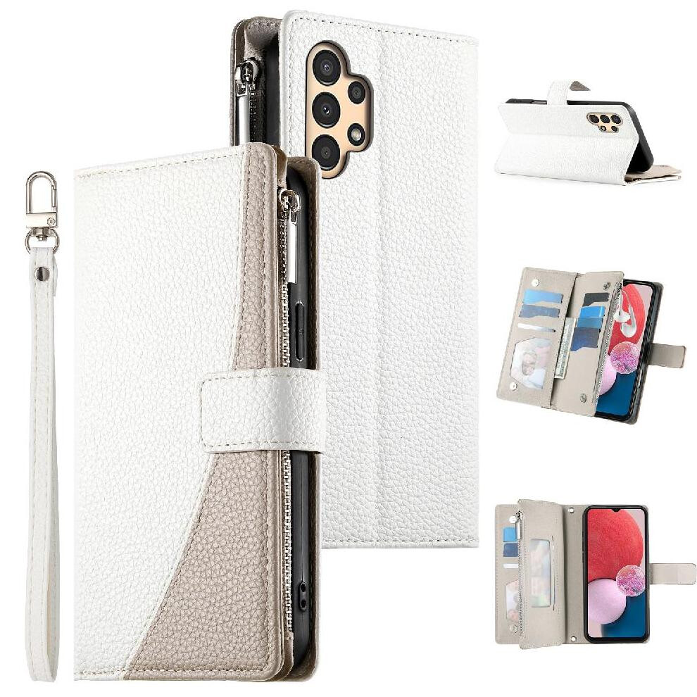 (White) Flip Case For Samsung Galaxy A13 4G/5G Card Slots Leather Case Wallet Elegant White 764563785216