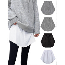 4 Pcs Shirt Extender for Women Adjustable Layering Fake Top Lower Sweep Shirt Half Length Mini Skirt (Multicolor, XL) - JA
