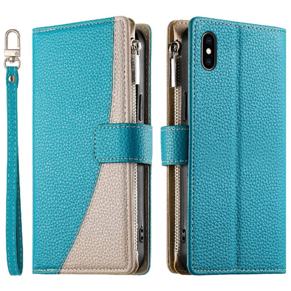 (Green) Compatible With Iphone Xs Max Case Card Slots Wallet Leather Case Elegant Green 764563785421