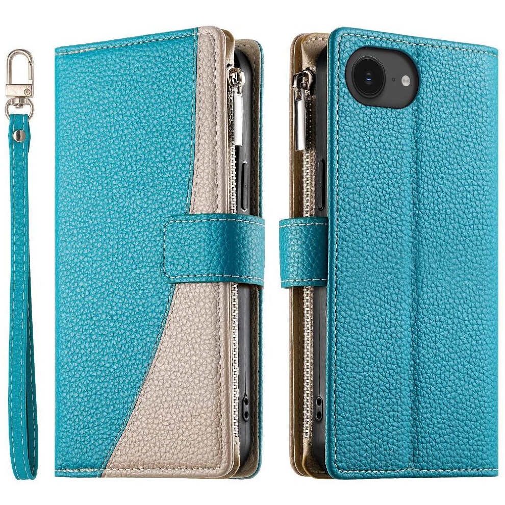 (Green) Compatible With Iphone 16E Case Card Slots Wallet Elegant Leather Case Green 764563785605