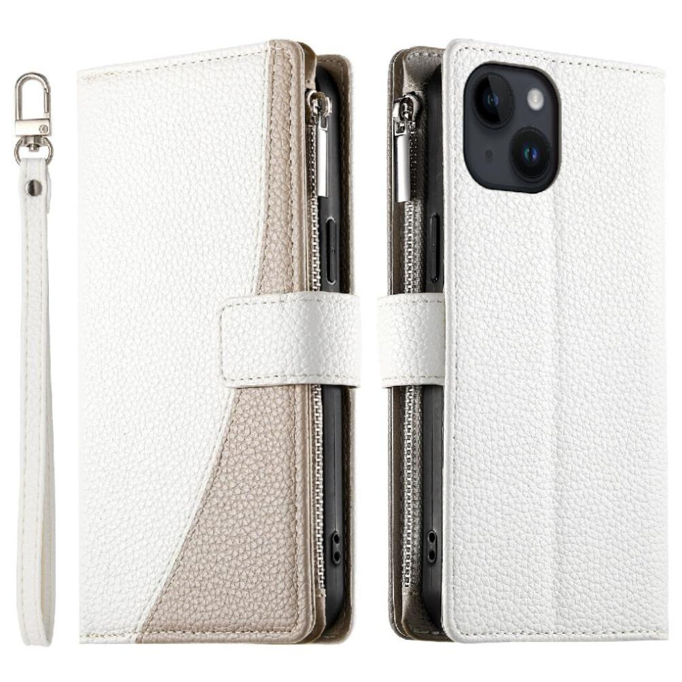 (White) Compatible With Iphone 14 Case Wallet Elegant Card Slots Leather Case White 764563785933