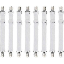 8pcs (60cm To 200cm) Fitted Sheet Tensioner Adjustable Bed Sheet, Tensioners, Fits All Beds And Mattresses, White - JA