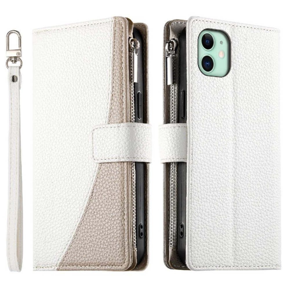 (White) Compatible With Iphone 11 Case Elegant Card Slots Leather Case Wallet White 764563786473