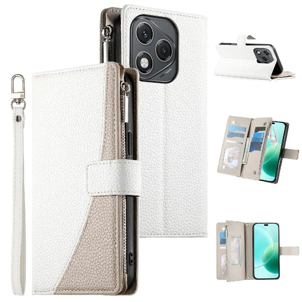 (White) Flip Case For Honor 400 Lite 5G Elegant Card Slots Leather Case Wallet White 764563786657