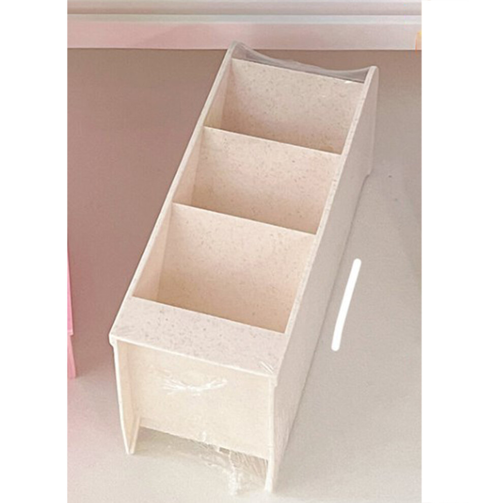 Pen Holder Inclined Beige Korean Ins Style Four Compartments Stationery Container for Pensil Makeup Brush Lipstick-image-OPC-PHQX7R8-NEW