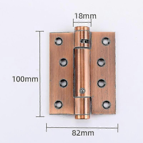 (4 Inch Red Bronze) Spring Hinge Invisible Door Self-closing Buffer Damping Hinge Automatic Door Closer Hidden Door - JA