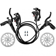 (Black) Bicycle Hydraulic Disc Brakes Front Rear Calipers Set For Mtb Mountain Bike Left Right Brake Lever Kit With 160mm Disc Rotor - JA
