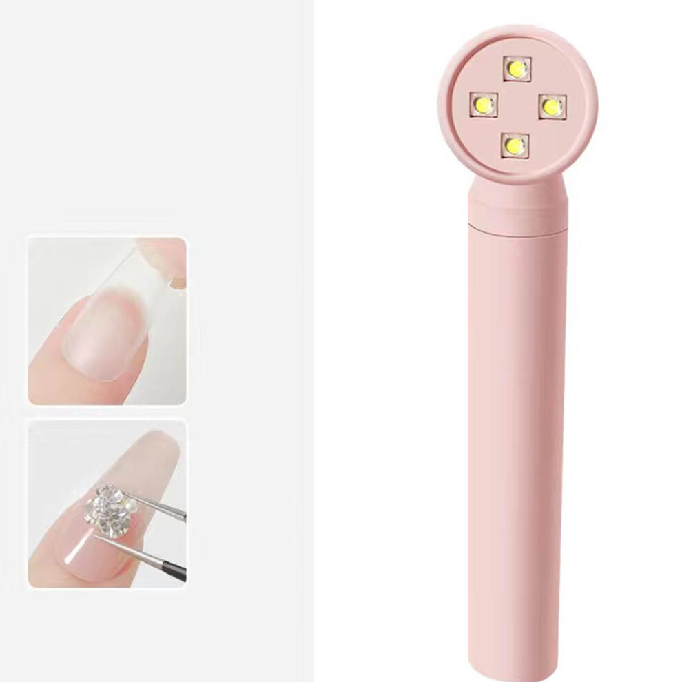 Shower Shape Nail Light Rechargeable Handheld Portable Timing Multi Functional Fast Curing Nail Lamp Pink